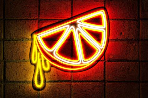 Orange Neon Sign Aesthetic Orange Neon Light Sign Orange Etsy