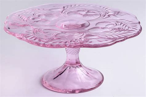 Inverted Thistle Light Pink Rose 8 Diameter Pedestal Cake Stand By