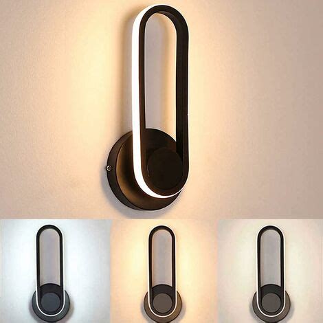 Comely Applique Murale Led Moderne W Noir En Aluminium Design