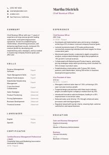 Chief Revenue Officer Resume Example