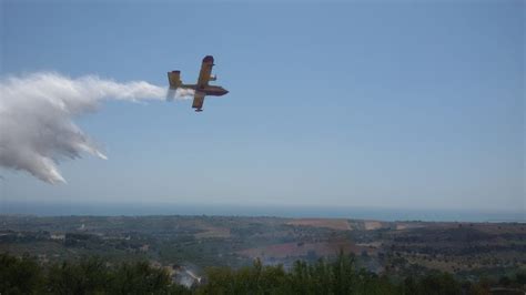 Vasto Incendio Area Boschiva Esa Chimento Canadair In Azione