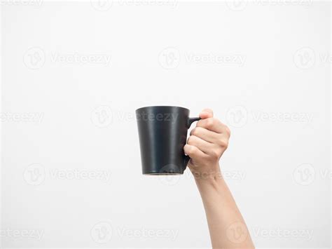 Close Up Man Hand Holding Coffee Cup White Isolated 16684561 Stock