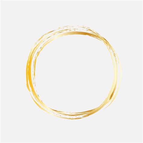 Golden Frame Yellow Circle Decorative Element Brush Effect Abstract