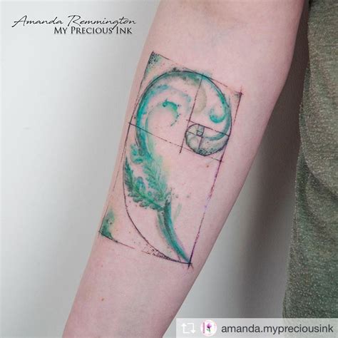 Fibonacci spiral watercolor tattoo by Amanda Remmington My Precious Ink ...