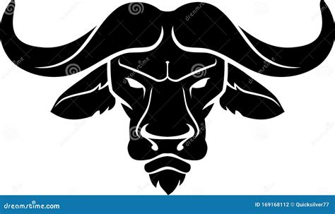 Buffalo Head Silhouette Symbol Stock Vector Illustration Of Mascot