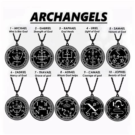 Black Ten Archangels MICHAEL GABRIEL RAPHAEL URIEL SAMAEL ZEDKIEL