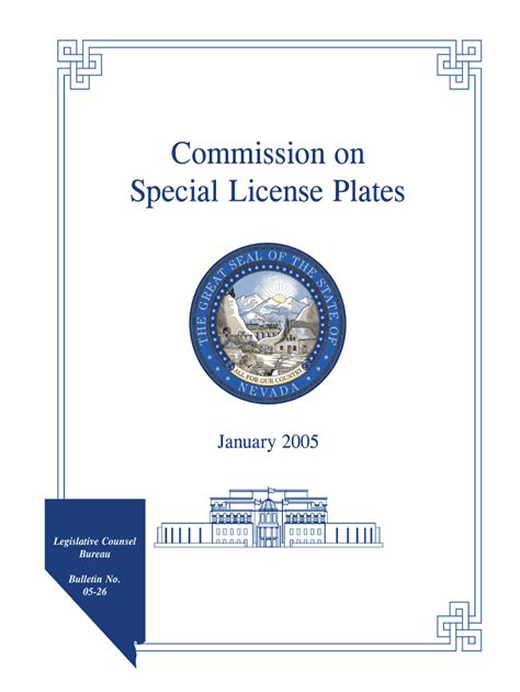 Fillable Online Leg State Nv Commission On Special License Plates