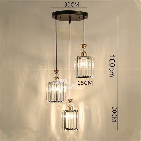 Industrial Pendant Lighting Clear Glass 3 Light Kitchen Crystal Foyer ...