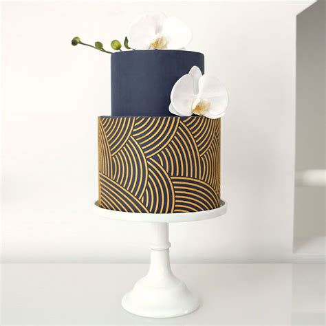 This Trendy Art Deco Cake Stencil Is Perfect In Gold Shop Our Arced