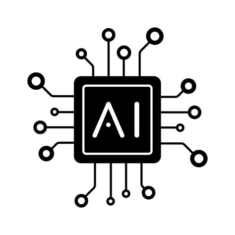 Artificial Intelligence AI Processor Chip Icon Symbol Vector