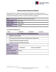 Final Record Sheet Ss Docx Assessment Record Sheet After Assessment