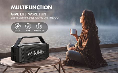 W KING Alto falante Bluetooth 100W Peak Alto falantes portáteis de 60