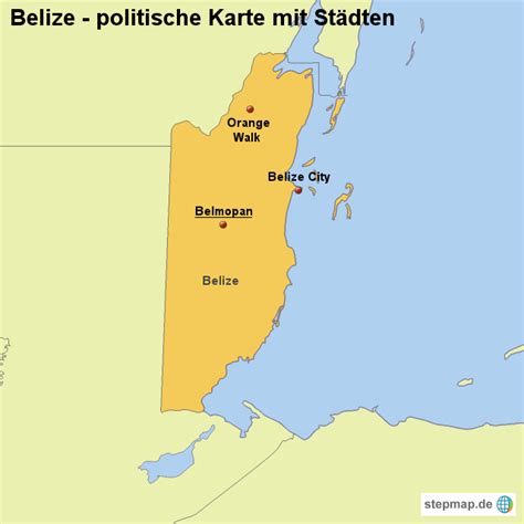 StepMap Landkarte Belize politische Karte mit Städten Landkarte