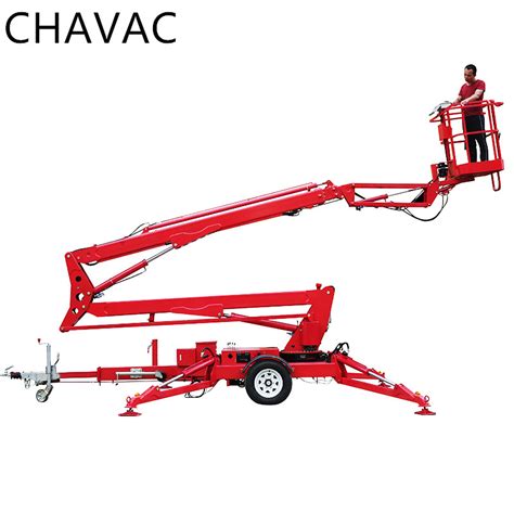 16 24m Folding Articulating Trailer Lift Platform Towable Boom Lift