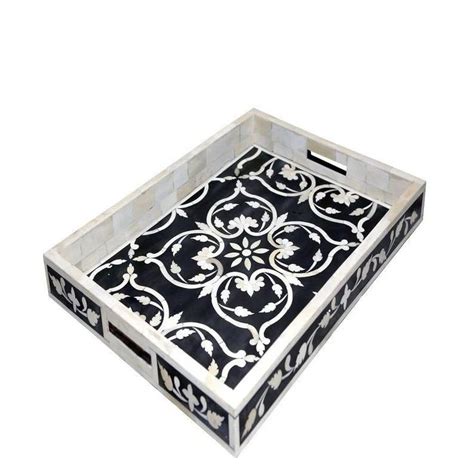 Bone Inlay Serving Tray Bone Inlay Tray Handmade Inlay Tray Wooden