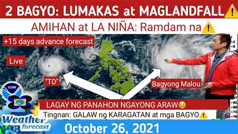 2 BAGYO LUMAKAS NA 1 MAGLANDFALL Weather Update Today OCTOBER 26