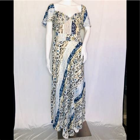 Anthropologie Dresses Foxiedox Xanthropologie Blue 3d Floral