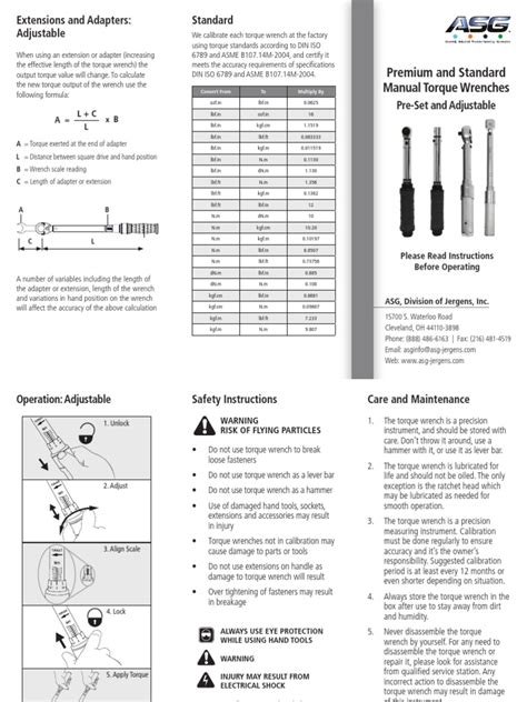 Torque Wrench Manual | PDF | Equipment | Electricity