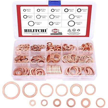 Amazon Copper Washer Hilitchi 300 Pcs Flat Ring Copper Washers