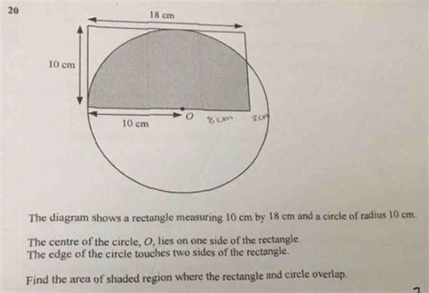 Solved The Diagram Shows A Rectangle Measuring 10 Cm By 18 Cm And A