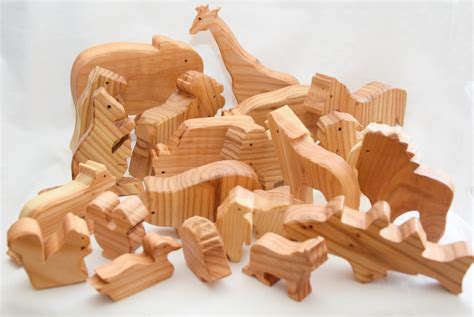 Wooden Animals Set Waldorf Animals Wooden Waldorf Toys Etsy Wooden