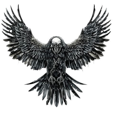 How To Draw A Raven With Open Wings