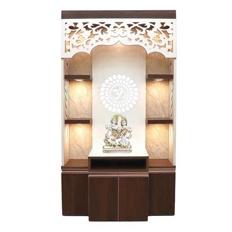 Alpine Willow Wooden Temple for Home I Corian Design Big Pooja ghar I