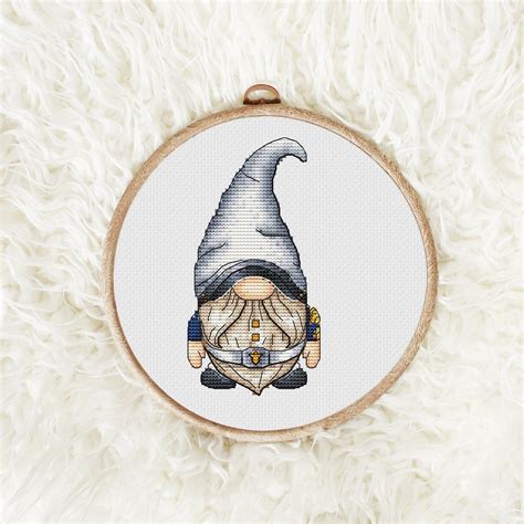 Funky Gnome Police Garden Gnomes Cross Stitch Pattern Hand Etsy