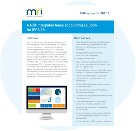 A Fully Integrated Lease Accounting Solution For IFRS 16 MRI Software