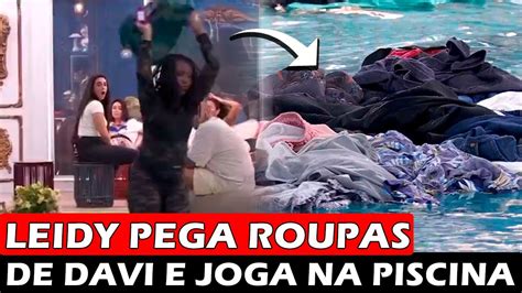 Pesado Leidy Elin Pega As Roupas De Davi E Joga Na Piscina Do BBB 24