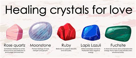 Healing Crystals For Love Collection Stock Illustration - Download ...