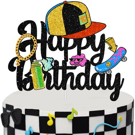 Buy Hip Hop Graffiti Happy Birthday Cake Topper Retro 90s 80s Happy