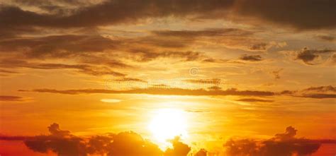 The Brightness Sunrise And Clouds On Golden Hour Sky Nature Panorama