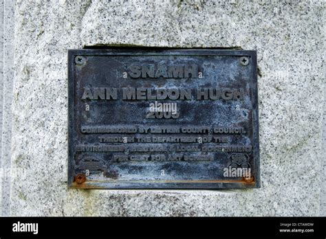 Bronze Plaque Of Swimmer Ann Meldon Hugh Under Statue Of Her In Dromsna