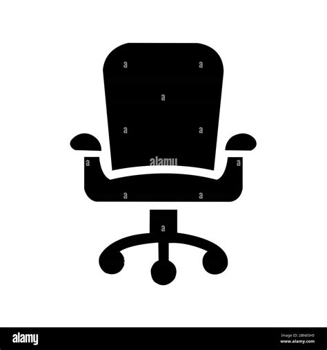 office chair silhouette on white background Stock Photo - Alamy