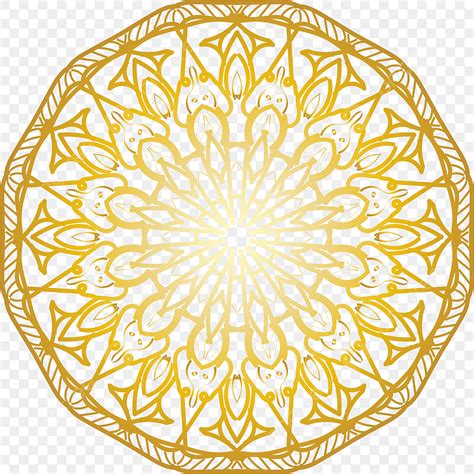 Adorno De Oro Mandala De Lujo PNG Mandala Indio Antecedentes PNG Y