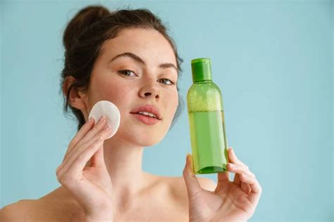 Half Naked Brunette Woman Showing Face Serum Eucalyptus Isolated While Stock Photo By
