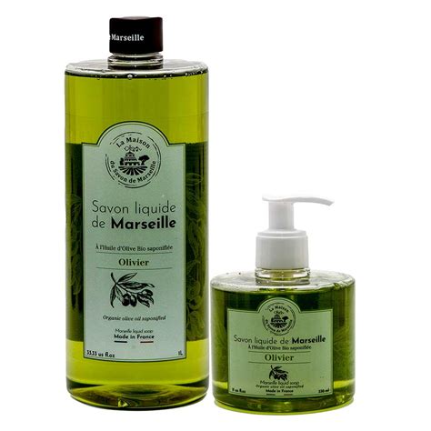 French Liquid Soap Pair Olive Fragrance Litre Refill And Ml