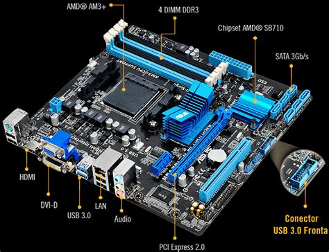 Placa Mãe Asus M5a78l M Plus Usb3 Chipset Amd 760g Socket Amd Am3 Pichau