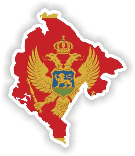 Montenegro Map Flag Silhouette Sticker For Laptop Book Fridg Inspire