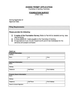 Fillable Online Zoning Permit Application Foundation Survey Fax Email