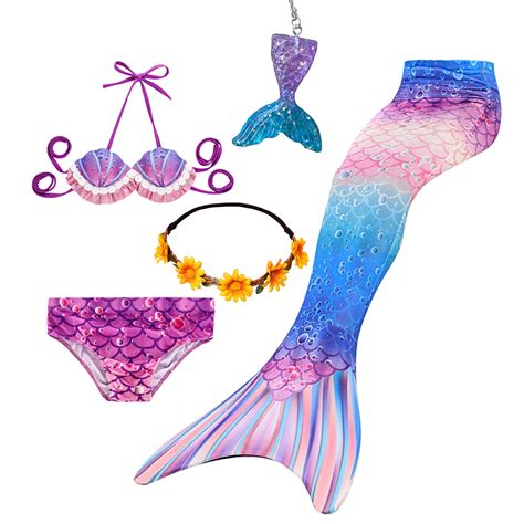 Buy Girls Mermaid Tail Swimming Swimsuit Princess Swimsuit Cosplay