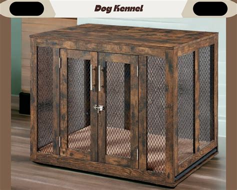 Modern Wooden Dog Crate Furniture, Indoor Dog House for Large Dogs ...