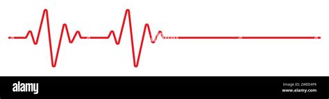 Icono De Línea De Latido Rojo Rastro De Pulso Ecg O Ekg Símbolo De