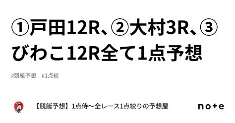 ⚔️①戸田12r、②大村3r、③びわこ12r⚔️全て1点予想⚔️｜【競艇予想】1点侍～全レース1点絞りの予想屋