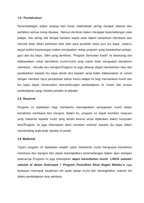 Kertas Kerja Program Sentuhan Kasih Kelompok Pdf