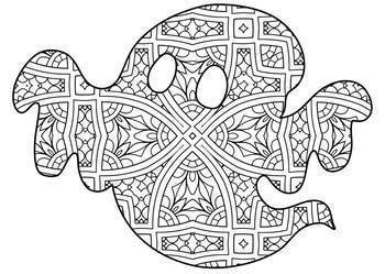 Halloween Zentangle & Mandala Coloring Pages- Halloween Theme Coloring Sheets