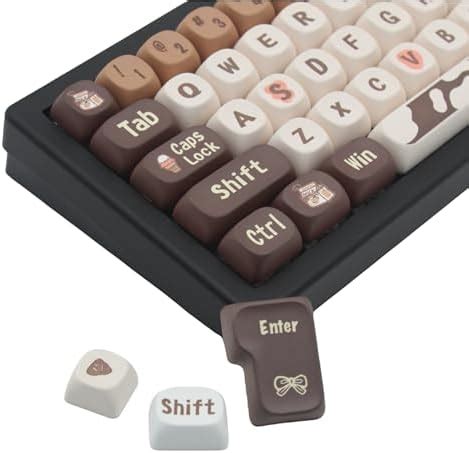 Cmokifuly MOA Profile Keycaps Cute Keycaps Brown Chocolate Custom