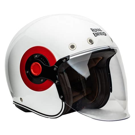 Royal Enfield Open Face Helmet With Clear Visor Gloss White Size M 57 58cm Car