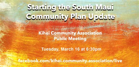 Starting The South Maui Community Plan Update Kihei Community